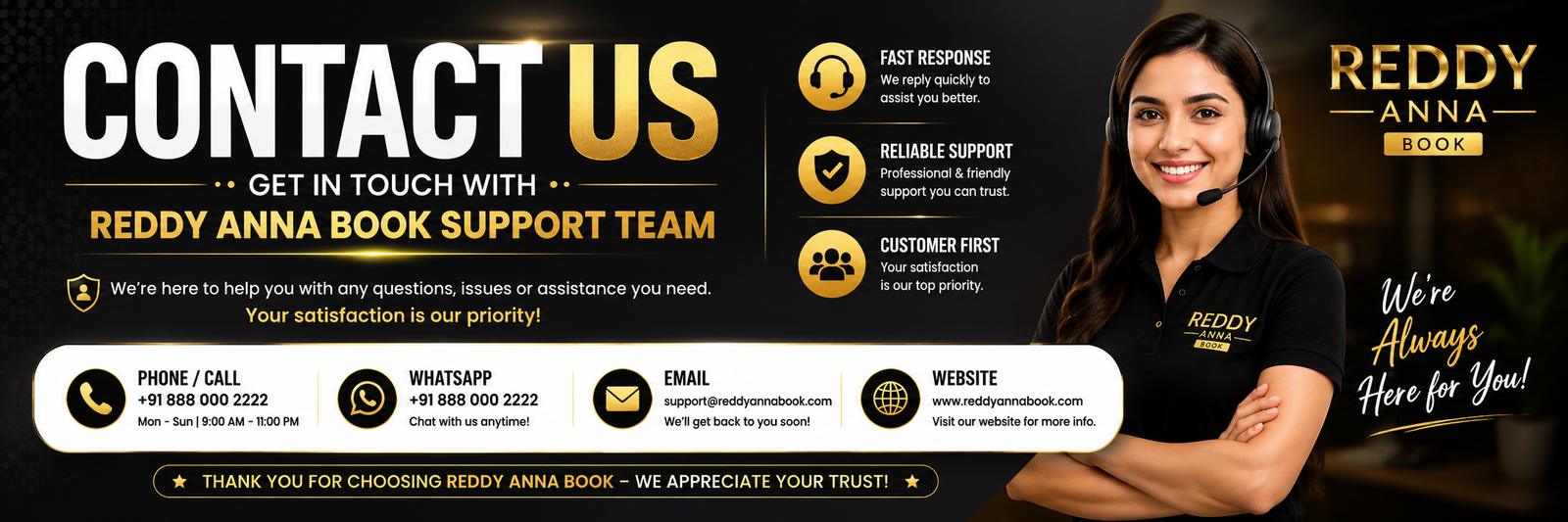 Contact Us – Get in Touch with Reddy Anna Book Support Team